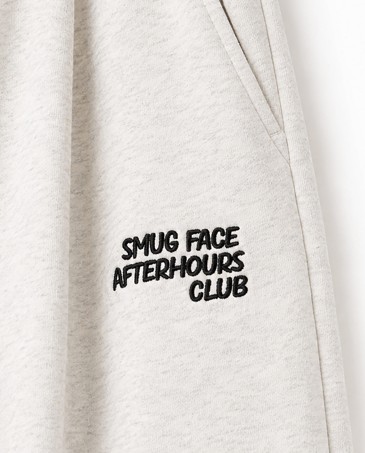 DOUBLE EMBROIDERY WIDE SWEAT PANTS