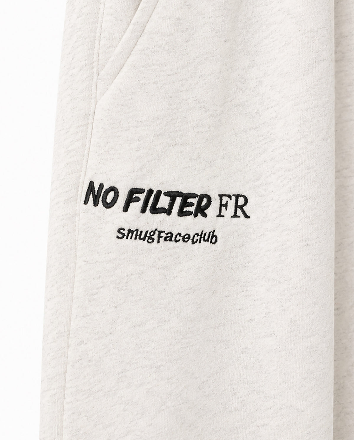 DOUBLE EMBROIDERY WIDE SWEAT PANTS
